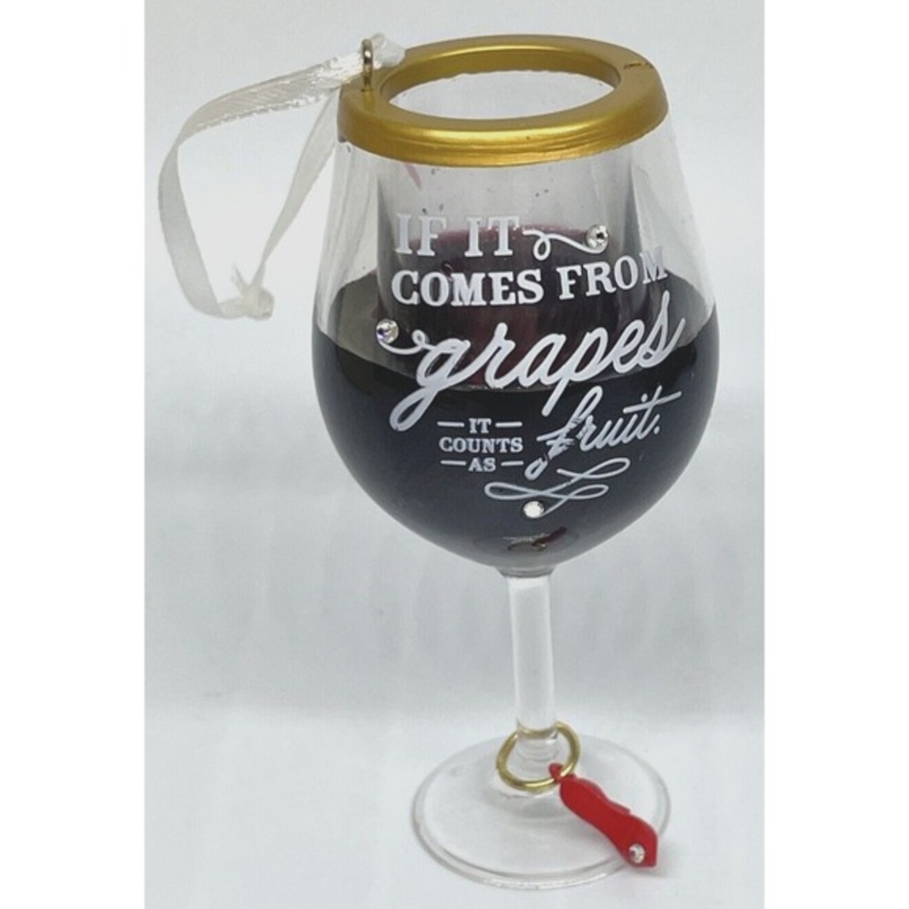 2018 Hallmark‎ Time For Wine Christmas Ornament Liquid Red Shoe Charm
